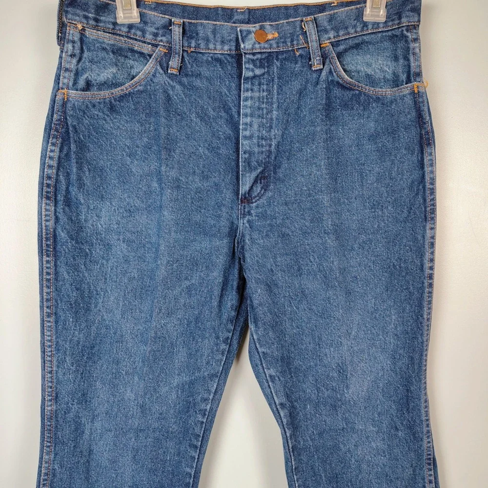 Wrangler 945WHD Cowboy Cut Slim Fit Blue Jeans Mens 36x30 Made in USA Denim